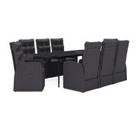 Vidaxl Ensemble De Salle À Manger De Jardin Avec Coussins 9 Pcs Noir Noir
