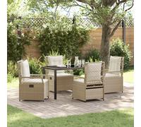 Vidaxl Ensemble De Salle À Manger De Jardin De 5 Pièces En Rattan Pe Beige