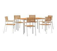 Vidaxl Ensemble De Salle À Manger De Jardin De 7 Pièces En Bois Massif De Teck