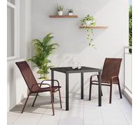 vidaXL Ensemble de Salle à Manger pour Jardin 3 pcs Marron, Ensemble Repas Jardin et terrasse, résistant aux UV, mobilier Contemporain, Super Durable!