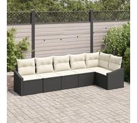 Vidaxl Ensemble De Salle À Manger De Jardin En 6 Pièces Avec Coussins Noir Poly Rattan