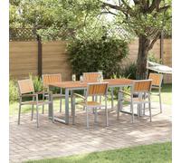 Vidaxl Ensemble De Salle À Manger De Jardin Ensemble De 7 Gris Aluminium