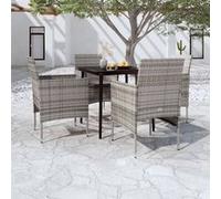 Vidaxl Ensemble De Salle À Manger De Jardin Et Coussins 5pcs Gris/Noir Gris