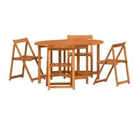 vidaXL Ensemble de Salle à Manger de Jardin Pliable en Acacia Massif avec Table de 110 cm et 4 chaises en Bois Naturel pour Le Patio ou la terrasse, en Bois huilé