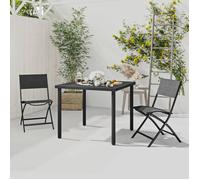 vidaXL Ensemble de Salle à Manger d'Extérieur 3 pcs Mobilier à Dîner de Patio Table et Chaises de Repas de Terrasse Mobilier