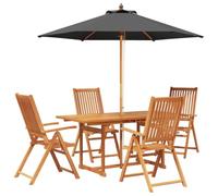 vidaXL Ensemble de Salle à Manger d'extérieur avec Parasol 6 pc