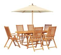 vidaXL Ensemble de Salle à Manger d'extérieur avec Parasol 8 pc