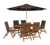vidaXL Ensemble de Salle à Manger d'extérieur avec Parasol 8 pc