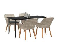 Vidaxl Ensemble De Salle À Manger 5 Pcs Gris Clair Et Noir Large