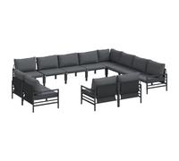 vidaXL Ensemble de canapés de jardin 12 pcs Anthracite Acier