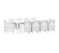 Vidaxl Ensemble De Salle À Manger De 11 Pièces En Rattan Poly Blanc
