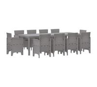 Vidaxl Ensemble De Salle À Manger De Jardin De 11 Pièces Avec Coussins Gris Clair Poly Rattan