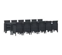 vidaXL Ensemble de Salle à Manger pour Jardin 13 pcs Anthracite, Ensemble de Jardin et terrasse, mobilier Moderne rectangulaire, Patio Contemporain, al Fresco
