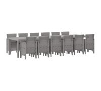 vidaXL Ensemble de Salle à Manger pour Jardin 13 pcs Gris Clair, Ensemble de Jardin et terrasse, mobilier Moderne rectangulaire, Patio Contemporain, al Fresco