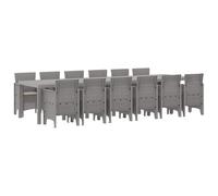 Set De Salle À Manger De Jardin 13 Pièces Vidaxl Avec Coussins Gris Clair En Poly Rattan