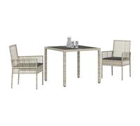 vidaXL Ensemble de Salle à Manger pour Jardin 3 pc Gris Clair