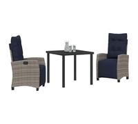 vidaXL Ensemble de Salle à Manger pour Jardin 3 pcs Gris polyrotin, Ensemble de dîner Moderne, Confortable pour Jardin et terrasse, mobilier en Poly rotin Durable