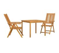 vidaXL Ensemble de Salle à Manger pour Jardin 3 pcs Marron, Ensemble de Jardin en Acacia, Moderne et stylé, mobilier pour Repas en Bois Solide, Brun