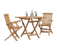 Vidaxl Ensemble Bistro De Jardin Pliable 3 Pièces En Bois Massif D'acacia