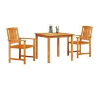vidaXL Ensemble de Salle à Manger pour Jardin 3 pcs Marron, Ensemble de Jardin, mobilier d'extérieur Rustique pour apéros, Table rectangulaire et chaises de Patio résistantes
