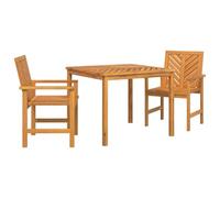 vidaXL Ensemble de Salle à Manger pour Jardin 3 pcs Marron, Ensemble de Repas en Acacia pour la terrasse, Table Moderne, Meubles d'extérieur, Rassemblement rectangulaire