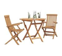Ensemble Bistro de Jardin Pliable 3 Pièces en Bois Massif d'Acacia 3385965