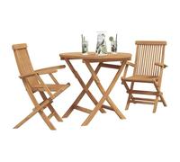 Ensemble de Bistro Pliable 3 Pièces en Teck 3385964