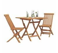 vidaXL Ensemble de Salle à Manger pour Jardin 3 pcs Marron, Ensemble de Salle à Manger extérieur, Design Minimaliste, assises Pliantes, Parfait pour des Repas stylés en Plein air