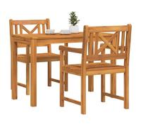 vidaXL Ensemble de Salle à Manger pour Jardin 3 pcs Marron, Mobilier d'extérieur, Ensemble de Salle à Manger Rustique, Table en Bois et chaises pour Jardin, terrasse