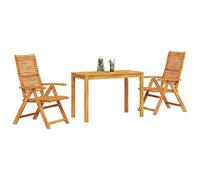 vidaXL Ensemble de Salle à Manger pour Jardin 3 pcs Marron, Repas en Plein air, Ensemble de Jardin Moderne, Table rectangulaire, mobilier extérieur Robuste, agencement de chaises