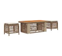 vidaXL Ensemble de Salle à Manger pour Jardin 4 pcs Beige et crème, Ensemble de Jardin, Meubles Modernes résistants aux intempéries, Table réglable pour Repas en Plein air
