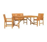 vidaXL Ensemble de Salle à Manger pour Jardin 4 pcs Marron, Ensemble de Repas en Acacia pour la terrasse, Table Moderne, Meubles d'extérieur, Rassemblement rectangulaire