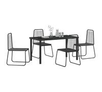 vidaXL Ensemble de Salle à Manger pour Jardin 5 pc Noir