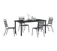 vidaXL Ensemble de salle à manger pour jardin 5 pcs Anthracite, Salle à manger rectangulaire moderne pour jardin et terrasse, mobilier extérieur robuste, parfait pour recevoir