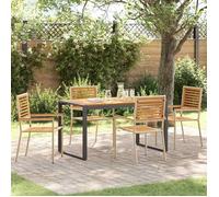 vidaXL Ensemble de salle à manger pour jardin 5 pcs Beige et Marron 3365474
