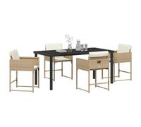 vidaXL Ensemble de Salle à Manger pour Jardin 5 pcs Beige polyrotin, Ensemble de Salle à Manger de Jardin et terrasse, mobilier Moderne, résistant Poly rotin, Acier