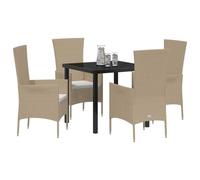 vidaXL Ensemble de Salle à Manger pour Jardin 5 pcs Beige polyrotin, Ensemble de Salle à Manger Moderne, Meubles de Jardin résistants, Ensemble léger pour Patio, Chic pour l'extérieur
