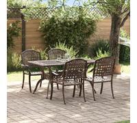 vidaXL Ensemble de Salle à Manger pour Jardin 5 pcs Bronze Aluminium, Ensemble de Salle à Manger rectangulaire, Meubles en Aluminium, Jardin et terrasse, Parfait pour socialiser