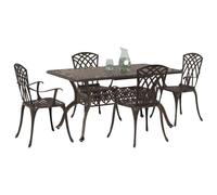 vidaXL Ensemble de Salle à Manger pour Jardin 5 pcs Bronze Aluminium, Ensemble de Salle à Manger rectangulaire, Meubles en Aluminium, Jardin et terrasse, Parfait pour socialiser