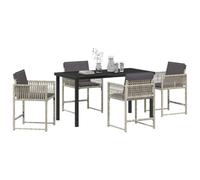 vidaXL Ensemble de Salle à Manger pour Jardin 5 pcs Gris Clair, Ensemble de Repas al Fresco, mobilier de Jardin Moderne, Confortable et élégant pour l'extérieur,