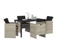 vidaXL Ensemble de Salle à Manger pour Jardin 5 pcs Gris Clair, Ensemble de Jardin, aménagement élégant, mobilier Moderne, Salon Chic pour l'extérieur