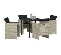 vidaXL Ensemble repas 5 pièces avec coussins gris clair polyrotin 3380609