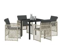 vidaXL Ensemble de Salle à Manger pour Jardin 5 pcs Gris Clair, Salon de Jardin et terrasse, Ensemble de Repas extérieur Moderne, mobilier Durable et Minimaliste pour espaces urbains