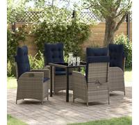 Vidaxl Ensemble De Salle À Manger Pour Jardin 5 Pcs Gris Et Noir Rotin