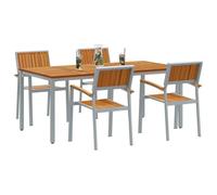 Vidaxl Ensemble De Salle À Manger De Jardin 5 Pièces En Bois D'acacia Et Métal
