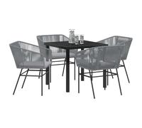vidaXL Ensemble de Salle à Manger pour Jardin 5 pcs Gris Poly rotin, Mobilier de Jardin Moderne, Ensemble rectangulaire résistant UV, Superbe Patio pour Vos Repas Entre Amis.