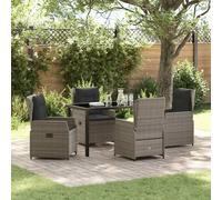Vidaxl Ensemble De Salle À Manger Pour Jardin 5 Pcs Gris Polyrotin