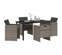 vidaXL Ensemble de Salle à Manger pour Jardin 5 pcs Gris polyrotin, Ensemble Moderne de Salle à Manger, mobilier d'extérieur pour Repas à la Belle étoile, résistant aux intempéries