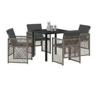 vidaXL Ensemble de Salle à Manger pour Jardin 5 pcs Gris polyrotin, Salon de Jardin et terrasse, Ensemble de Repas extérieur Moderne, mobilier Durable et Minimaliste pour espaces urbains