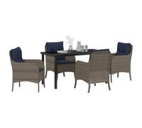vidaXL Ensemble de Salle à Manger pour Jardin 5 pcs Gris polyrotin, Ensemble de Salle à Manger extérieur Moderne, mobilier en Poly rotin, léger, résistant aux intempéries, Parfait pour Le Jardin